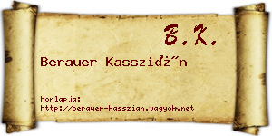 Berauer Kasszián névjegykártya